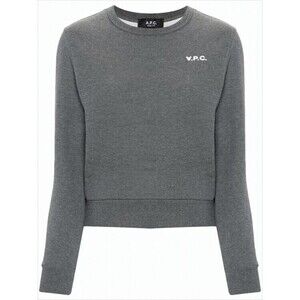 A.P.C. Cropped Long-Sleeve Crew Neck Sweatshirt - NWT